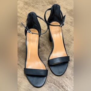 Charlotte Russe Black Ankle-Strap Block Heels - 6